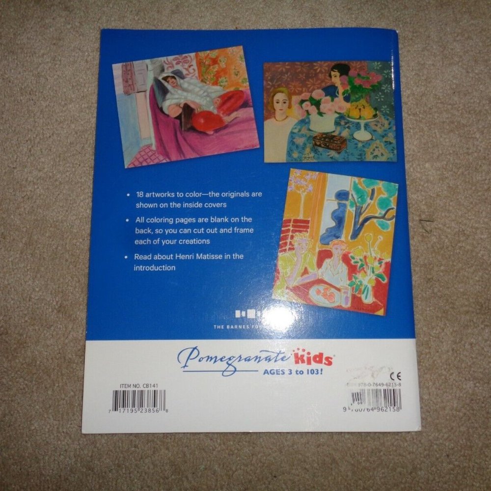 Henri Matisse ~ Coloring Book ~ Unused ~ 18 artworks to color ~ Originals Shown - Picture 2 of 2
